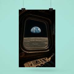 Apollo 8 Earthrise through command module window poster 6
