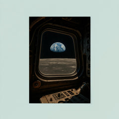 Apollo 8 Earthrise through command module window poster 8