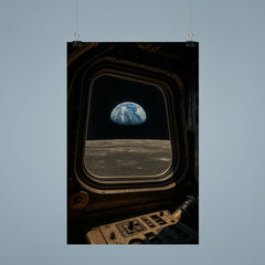 Apollo 8 Earthrise through command module window poster 9