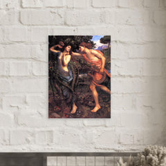 Apollo and Daphne by John William Waterhouse metal print mockup
