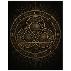 Apollonian gasket like engraved occult geometry jigsaw puzzle