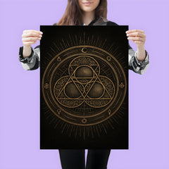 Apollonian gasket like engraved occult geometry poster 3