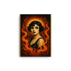 Apolonia Chałupiec as silent era icon reborn canvas print on a plain backdrop in size 12"x16".