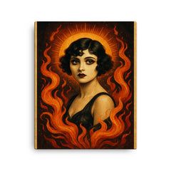 Apolonia Chałupiec as silent era icon reborn canvas print on a plain backdrop in size 16"x20".