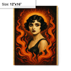 Apolonia Chałupiec as silent era icon reborn metal print on a plain backdrop in size 12"x16".