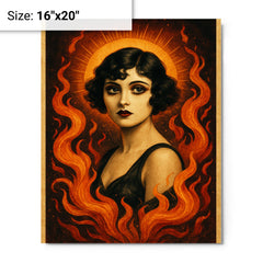 Apolonia Chałupiec as silent era icon reborn metal print on a plain backdrop in size 16"x20".