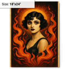 Apolonia Chałupiec as silent era icon reborn metal print on a plain backdrop in size 18"x24".