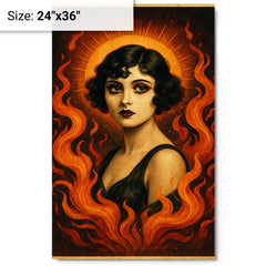 Apolonia Chałupiec as silent era icon reborn metal print on a plain backdrop in size 24"x36".