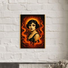 Apolonia Chałupiec as silent era icon reborn metal print mockup