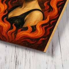 Apolonia Chałupiec as silent era icon reborn metal print mockup
