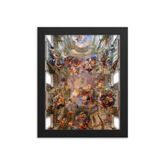 Apotheosis of S. Ignatius by Andrea Pozzo, 300-Year-Old Fresco framed print on a plain backdrop in size 8"x10".