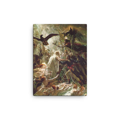 Apotheosis of the French Heroes by Anne-Louis Girodet de Roussy-Trioson, 1801 canvas print on a plain backdrop in size 12"x16".