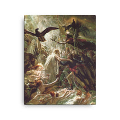 Apotheosis of the French Heroes by Anne-Louis Girodet de Roussy-Trioson, 1801 canvas print on a plain backdrop in size 16"x20".