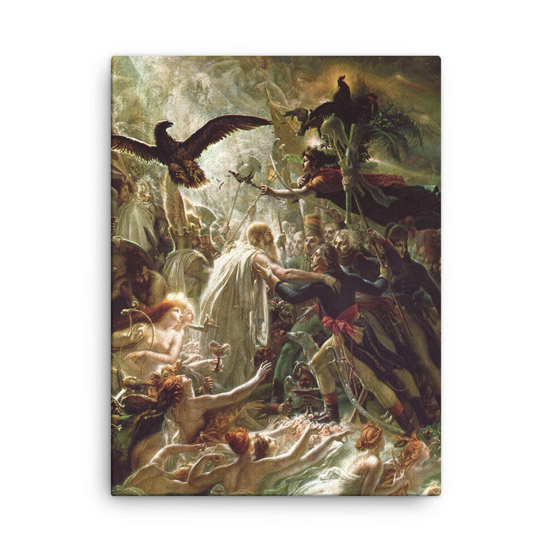 Apotheosis of the French Heroes by Anne-Louis Girodet de Roussy-Trioson, 1801 canvas print on a plain backdrop in size 18