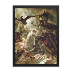 Apotheosis of the French Heroes by Anne-Louis Girodet de Roussy-Trioson, 1801 framed print on a plain backdrop in size 18"x24".