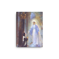 Apparition of the Virgin Mary by Thomas Georg Driendl, 1909 canvas print on a plain backdrop in size 12"x16".