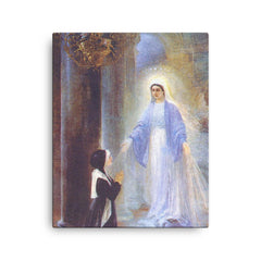 Apparition of the Virgin Mary by Thomas Georg Driendl, 1909 canvas print on a plain backdrop in size 16"x20".
