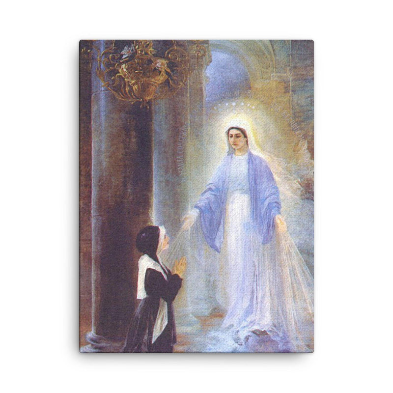 Apparition of the Virgin Mary by Thomas Georg Driendl, 1909 canvas print on a plain backdrop in size 18