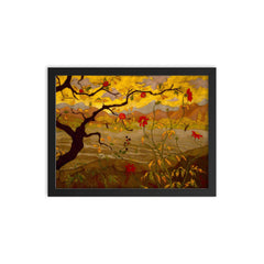 Apple Tree with Red Fruit by Paul Ranson framed print on a plain backdrop in size 12"x16".