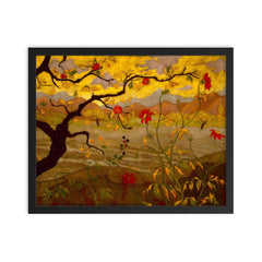 Apple Tree with Red Fruit by Paul Ranson framed print on a plain backdrop in size 16"x20".
