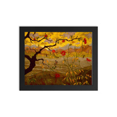 Apple Tree with Red Fruit by Paul Ranson framed print on a plain backdrop in size 8"x10".