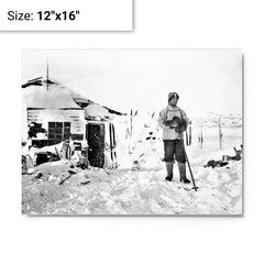 Apsley Cherry-Garrard metal print on a plain backdrop in size 12"x16".