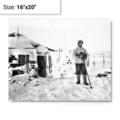 Apsley Cherry-Garrard metal print on a plain backdrop in size 16"x20".