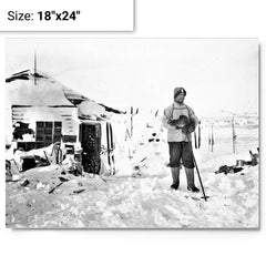 Apsley Cherry-Garrard metal print on a plain backdrop in size 18"x24".