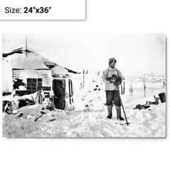 Apsley Cherry-Garrard metal print on a plain backdrop in size 24"x36".