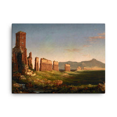 Aqueduct Near Rome by Thomas Cole, 1832 canvas print on a plain backdrop in size 18"x24".