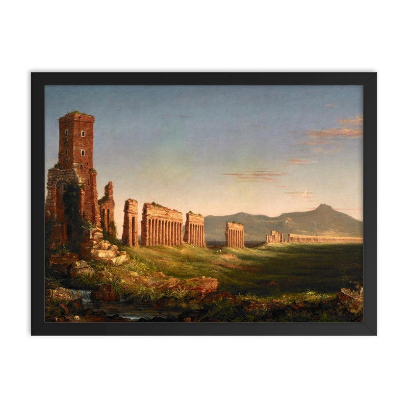 Aqueduct Near Rome by Thomas Cole, 1832 framed print on a plain backdrop in size 18