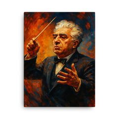 Aram Khachaturian canvas print on a plain backdrop in size 18"x24".
