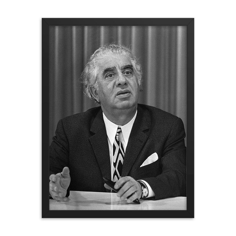 Aram Khachaturian framed print on a plain backdrop in size 18