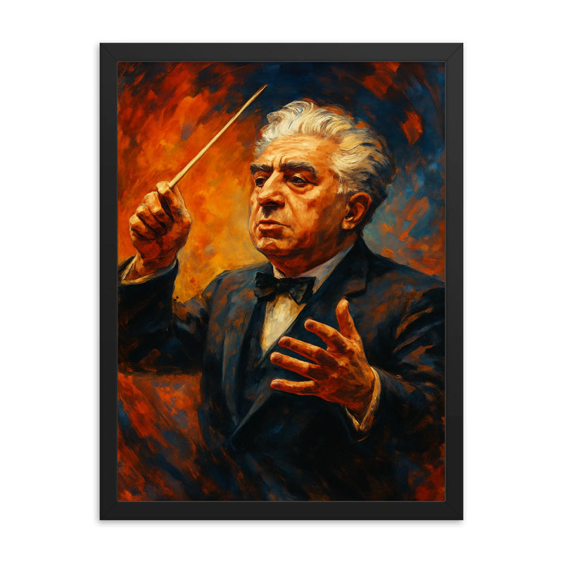 Aram Khachaturian framed print on a plain backdrop in size 18