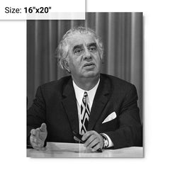 Aram Khachaturian metal print on a plain backdrop in size 16"x20".