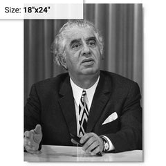 Aram Khachaturian metal print on a plain backdrop in size 18"x24".