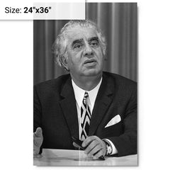 Aram Khachaturian metal print on a plain backdrop in size 24"x36".