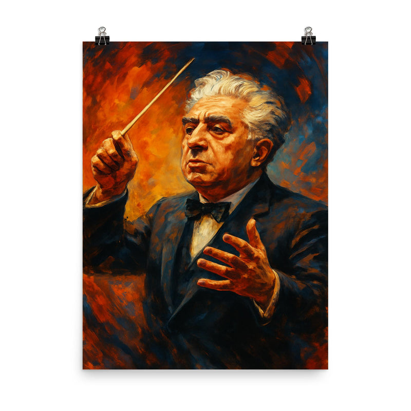 Aram Khachaturian poster on a plain backdrop in size 8