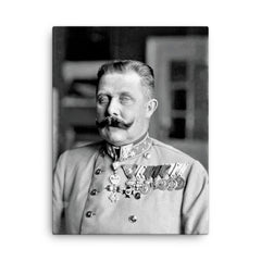 Archduke Franz Ferdinand canvas print on a plain backdrop in size 18"x24".