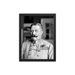 Archduke Franz Ferdinand framed print on a plain backdrop in size 12"x16".