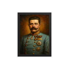 Archduke Franz Ferdinand framed print on a plain backdrop in size 12"x16".
