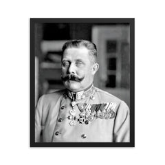 Archduke Franz Ferdinand framed print on a plain backdrop in size 16"x20".