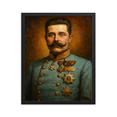 Archduke Franz Ferdinand framed print on a plain backdrop in size 16"x20".