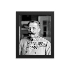 Archduke Franz Ferdinand framed print on a plain backdrop in size 8"x10".