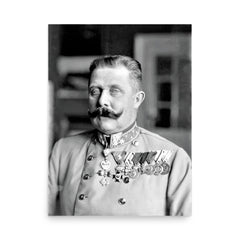 Archduke Franz Ferdinand poster on a plain backdrop in size 18"x24".