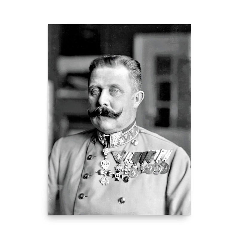 Archduke Franz Ferdinand poster on a plain backdrop in size 18