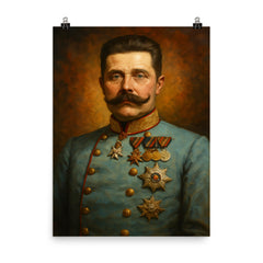 Archduke Franz Ferdinand poster on a plain backdrop in size 8"x10".