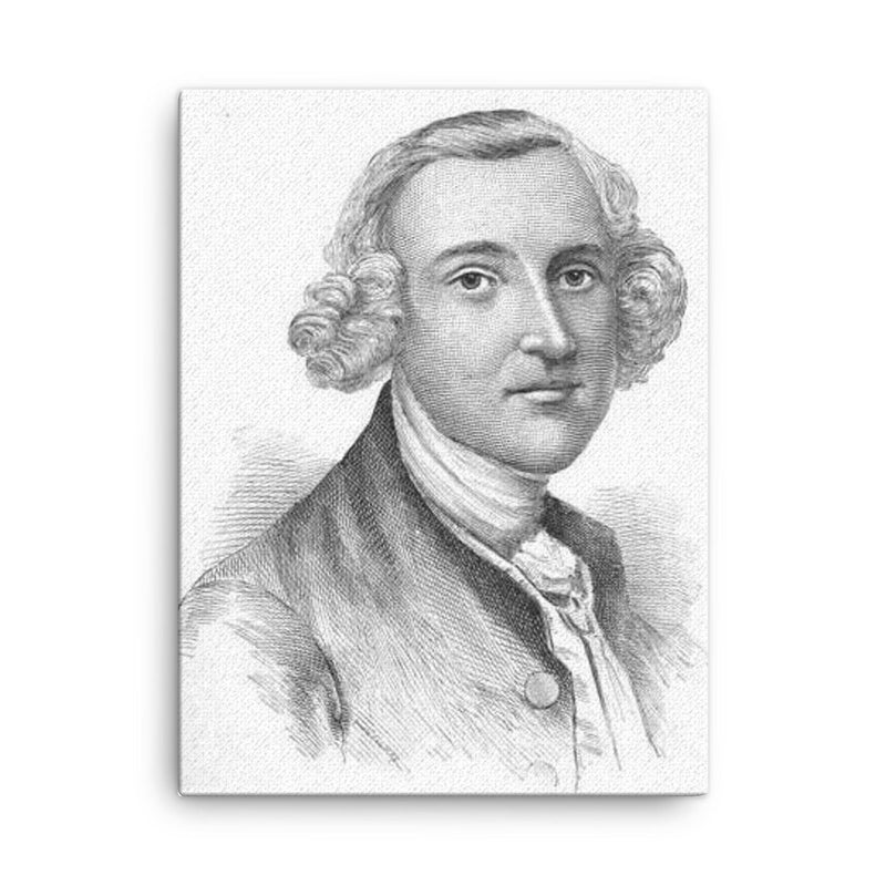 Archibald Cary canvas print on a plain backdrop in size 18