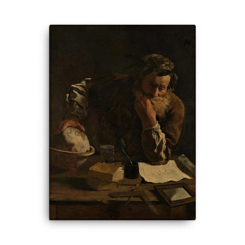 Archimedes canvas print on a plain backdrop in size 18
