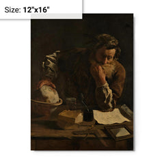 Archimedes metal print on a plain backdrop in size 12"x16".